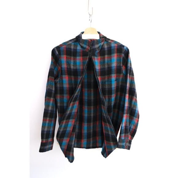 Yohji Yamamoto - AW02 Wool Flannel Dual-Zip Plaid Shirt Jacket - Picture 3 of 15